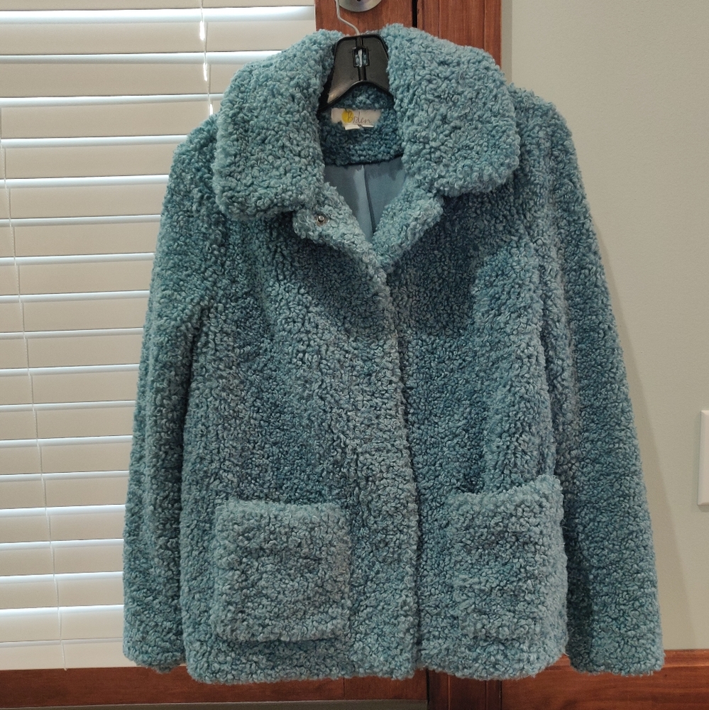 Boden aqua/blue cozy jacket sz 8 - Picture 4 of 4